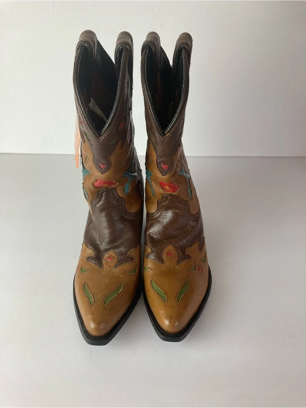 Dan Post New Bluebird Brown Leather Cowboy Boots  Big  Girl Size 4